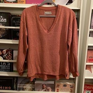 Urban Outfitters Oversized V-Neck Fuzzy Pullover